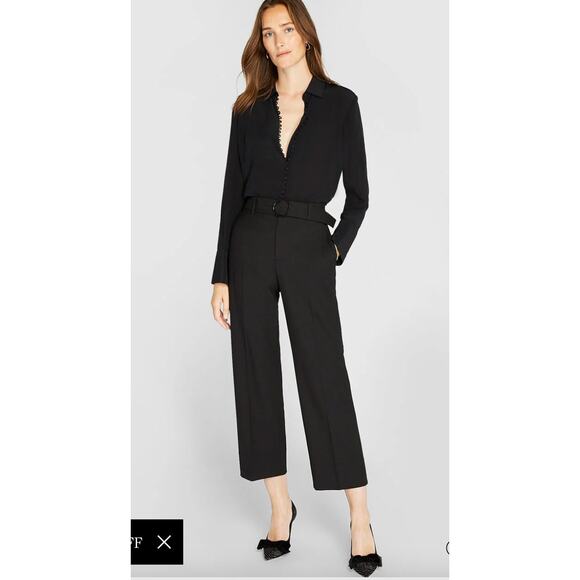 Club Monaco Enamel Ring Pant Black 12 - Picture 1 of 7